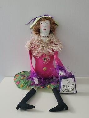 Confetti Arts Studio Dianne Adam Collection "The Party Girl" Cloth Doll VTG 2004